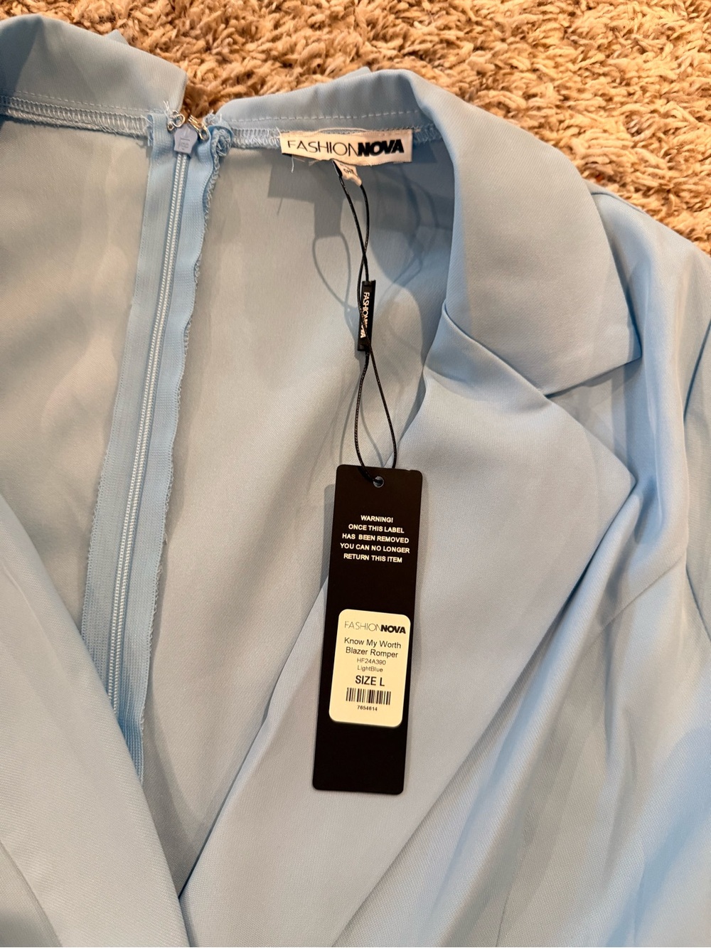 Fashion Nova Light Blue Blazer Romper - Picture 2 of 3